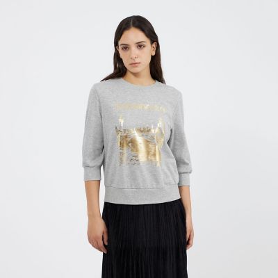 ＜EPOCA (Women)＞フォイルロゴプリント　スウェットプルオーバー