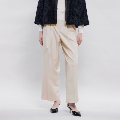 ＜EPOCA (Women)＞クリーンウールトロ　ワイドタックパンツ