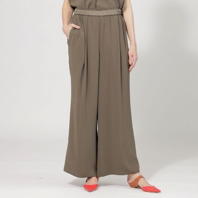 ＜EPOCA (Women)＞バックサテンジョーゼット　イージーワイドパンツ