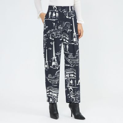 ＜EPOCA (Women)＞ランドスケーププリント　テーパードパンツ