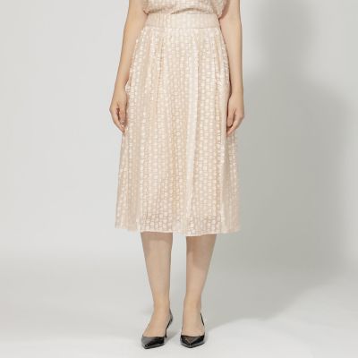 ＜EPOCA (Women)＞シアーカットジャカード　ギャザーフレアスカート