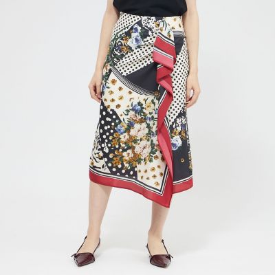 パネルスカーフプリント アシンメトリースカート | EPOCA (Women