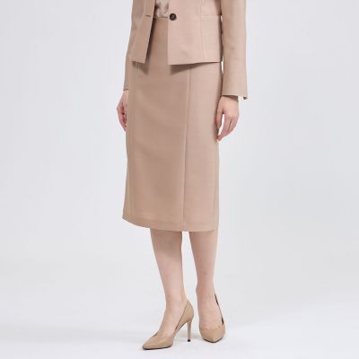 ウールシルクタッサー　タイトスカート