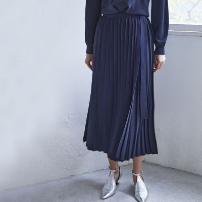 ＜EPOCA (Women)＞キュプラナイロン　ニットプリーツスカート