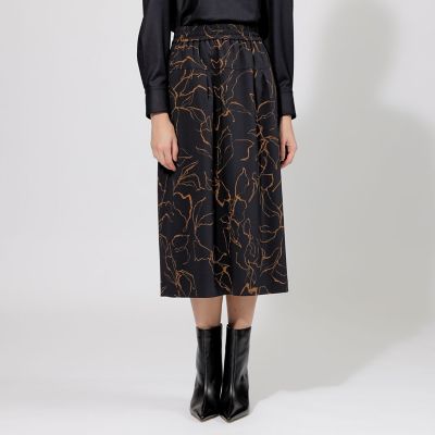 ＜EPOCA (Women)＞フラワードローイングプリント　Ａラインスカート