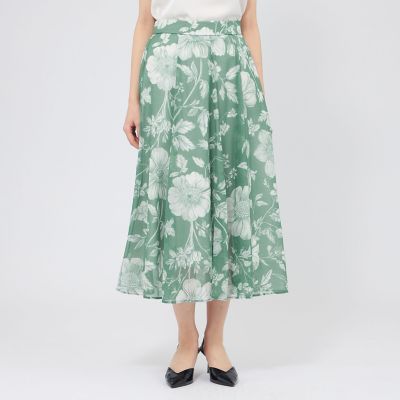 ＜EPOCA (Women)＞シアーフローラルプリント　フレアスカート