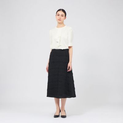 【美品✨】ebureドライビエラフレアスカート 38 洗える】フルーフィーツイル フレア スカート（SKWOLS0017