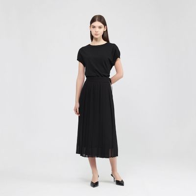 Y's プリーツラップスカート ブラック M プリーツ ラップスカート スカート レディース ボトムス 送料無料