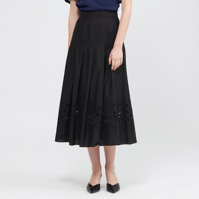 ＜EPOCA (Women)＞フィオーレエンブロイダリー　タックフレアスカート