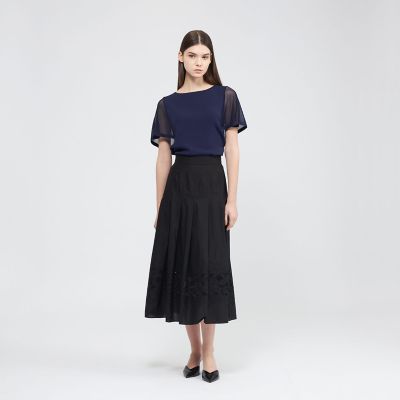 フィオーレエンブロイダリー タックフレアスカート | EPOCA (Women