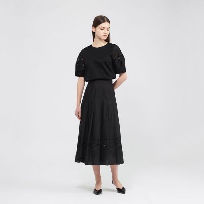 フィオーレエンブロイダリー タックフレアスカート | EPOCA (Women