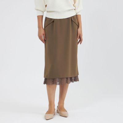 ＜EPOCA (Women)＞トリアセダブルクロス　セミタイトスカート