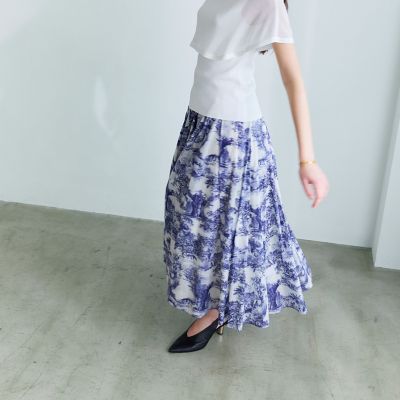＜EPOCA (Women)＞トワルドジュイプリント　タックフレアスカート