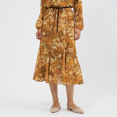 ＜EPOCA (Women)＞レイヤーフィオーレプリント　フレアスカート