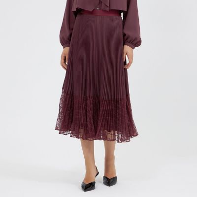 ＜EPOCA (Women)＞レースコンビパウダリージョーゼット　プリーツスカート