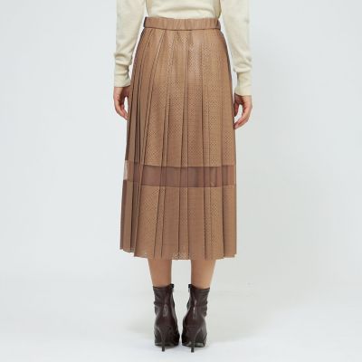 epoca プリーツスカート フォーマルスカート パンチングフェイクレザー プリーツスカート | EPOCA (Women)/エポカ