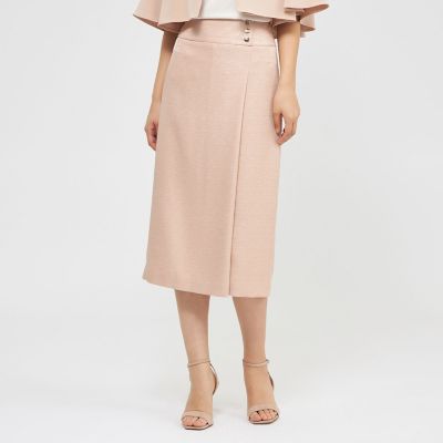 ＜EPOCA (Women)＞【ＥＰＯＣＡ　ＤＩ　ＢＡＳＥ】　シルクツムギジャカード　ラップデザインスカート　《ＷＥＢ＆一部店舗限定》