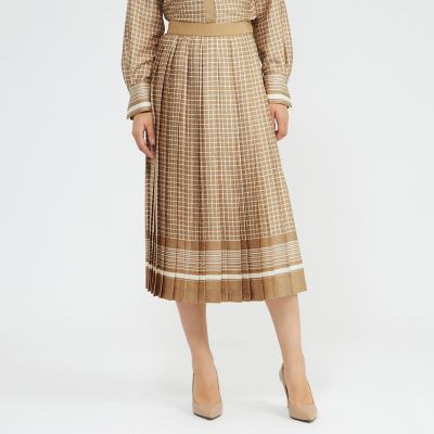 ＜EPOCA (Women)＞バイカラージオメトリックプリント　プリーツスカート