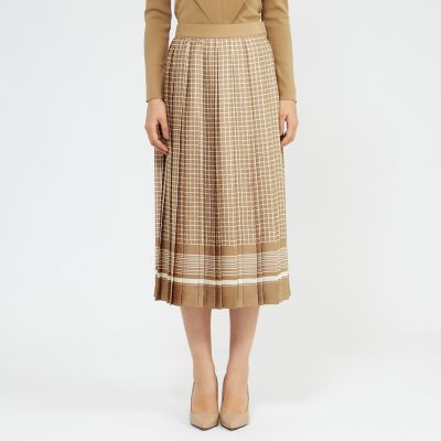 バイカラージオメトリックプリント プリーツスカート | EPOCA (Women