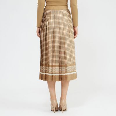 バイカラージオメトリックプリント プリーツスカート | EPOCA (Women
