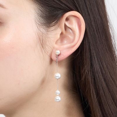 N.132 春♡ ふんわりカラー ゆれる パール アシンメトリー イヤリング アシンメトリーパールイヤリング | EPOCA (Women)/エポカ | 三越伊勢丹