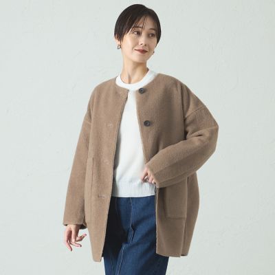 ＜CAST：＞ボンディングリバーシブルミドルコート