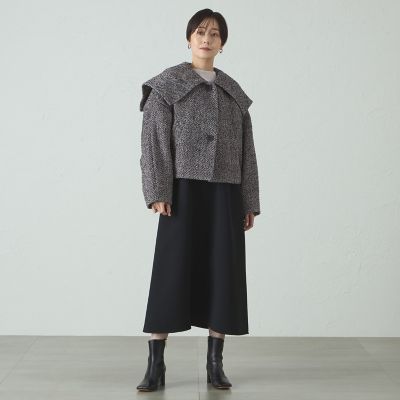 CASTキャストコロン ヘリンボンツィードショールカラーコート ヘリンボンツィードショールカラーコート | CAST：/キャストコロン