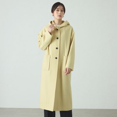 ＜CAST：＞フードロングウールコート