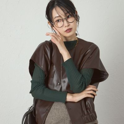 ＜CAST：＞【着回し抜群】レザーライクジレ