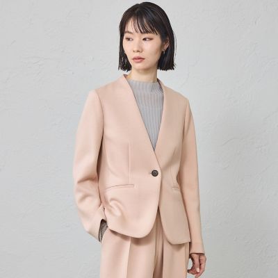 ＜CAST：＞【接触冷感／ＵＶ対策／セットアップ対応】ノーカラーダンボールジャケット