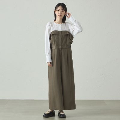 ＜CAST：＞【１枚で着映える／セットアップ対応】ビスチェコンビオールインワン