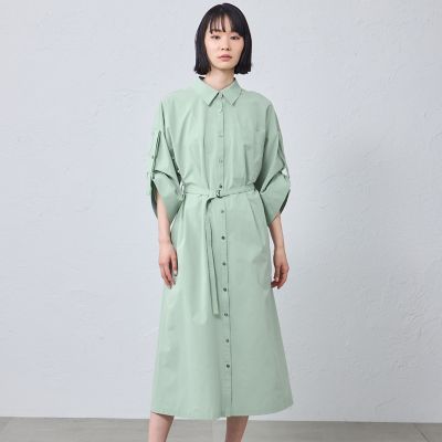 はっ水・UV対策】ロールアップシャツワンピース | CAST：/キャスト