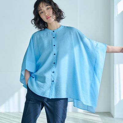 ＜CAST：＞【１枚で着映える】スクエアーパターンオーバーブラウス