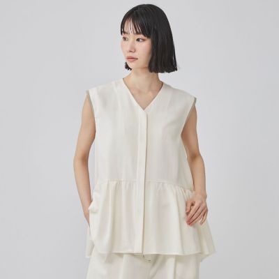 接触冷感・着用しわ軽減・UV対策】ギャザージレトップス | CAST