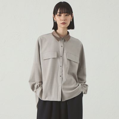 ＜CAST：＞【セットアップ対応】オーバーサイズフラノブラウス