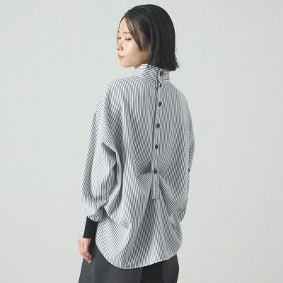 ＜CAST：＞【２５年春夏モデル】ストライプバックボタンブラウス