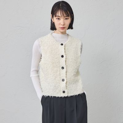 ＜CAST：＞【１枚で着映える】ニットツイードジレ