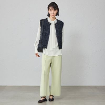 エポカセレクト キャストコロン ベージュ ダブルボタン ジレ M 1枚で着映える】ニットツイードジレ | CAST：/キャストコロン | 三越