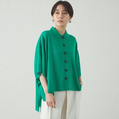 ＜CAST：＞【着回し抜群】スクエアーパターンニットカーデ