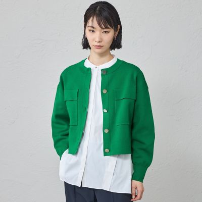 ＜CAST：＞【着回し抜群／手洗い可能】フォルムニットジャケット