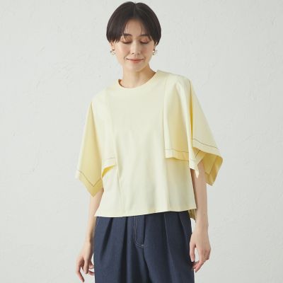 ＜CAST：＞【接触冷感／抗菌防臭／白化軽減】レイヤードカットソー