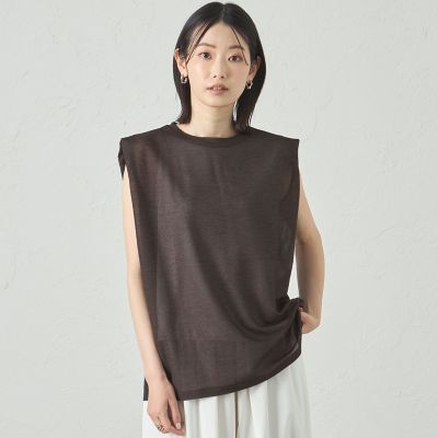 ＜CAST：＞【着回し抜群】リネンライクショルダータックカットソー