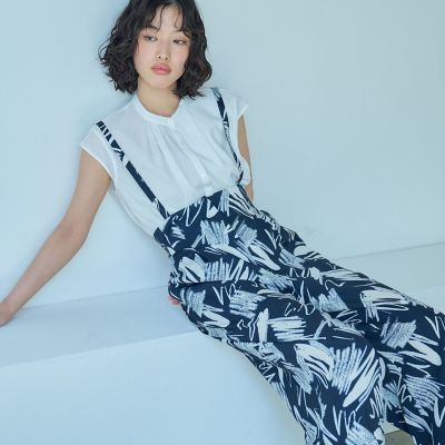 ＜CAST：＞【１枚で着映える】ペイントプリントサスペンダーパンツ