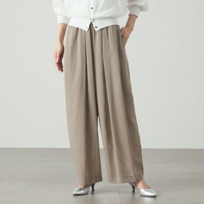 ＜CAST：＞【着用しわ軽減／セットアップ対応】シアータックギャザーパンツ