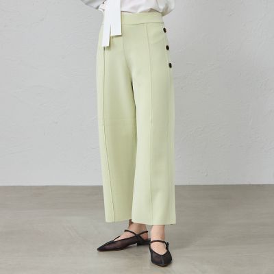 ＜CAST：＞【着回し抜群／セットアップ対応】セミワイドニットパンツ