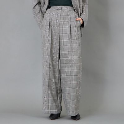 ＜CAST：＞【ＣＡＳＴ　ＣＯＬＯＮ】ツータックチェックイージーパンツ