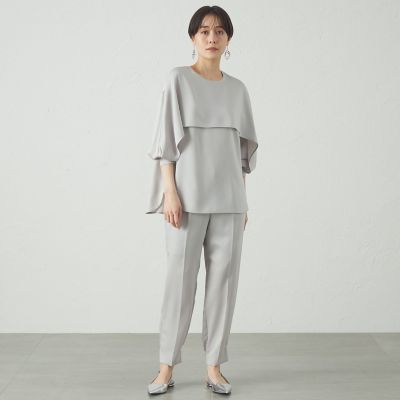 セットアップ対応／オンでもオフでも活躍】サテンジョッパーズパンツ