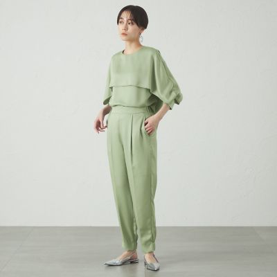 セットアップ対応／オンでもオフでも活躍】サテンジョッパーズパンツ