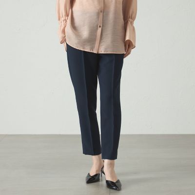 ＜CAST：＞【美シルエット・着用シワ軽減】ダブルクロススティックパンツ