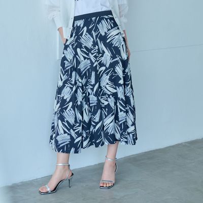 ＜CAST：＞【１枚で着映える】ペイントプリントギャザースカート